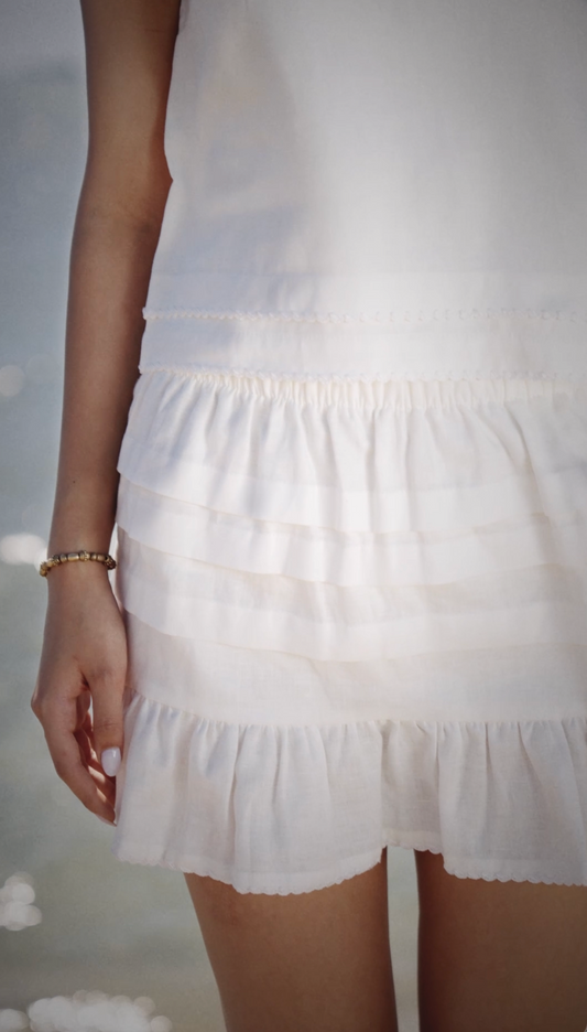 Leia Cream Linen Skirt