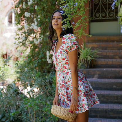 Fayrouz Pomegranate Cotton Poplin Mini Dress