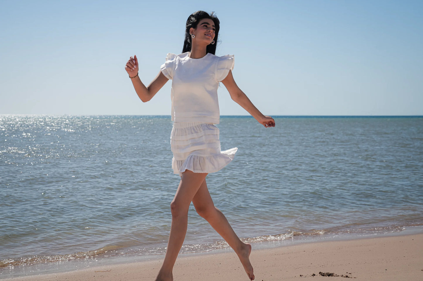 Leia Cream Linen Skirt