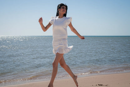 Leia Cream Linen Skirt