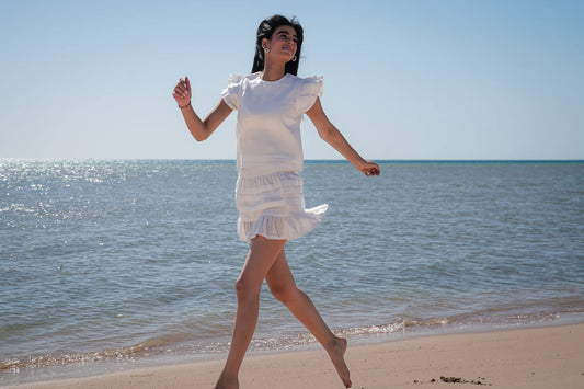 Leia Cream Linen Skirt