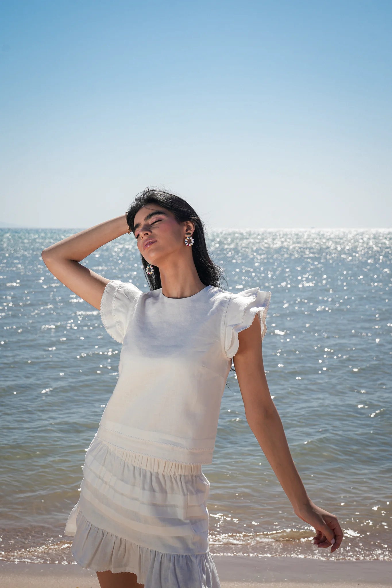 Leia Cream Linen Top