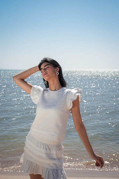 Leia Cream Linen Top