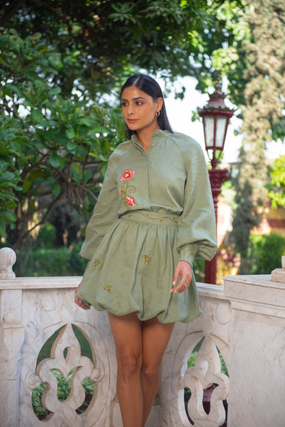 Bloom Sage Green Linen Shirt