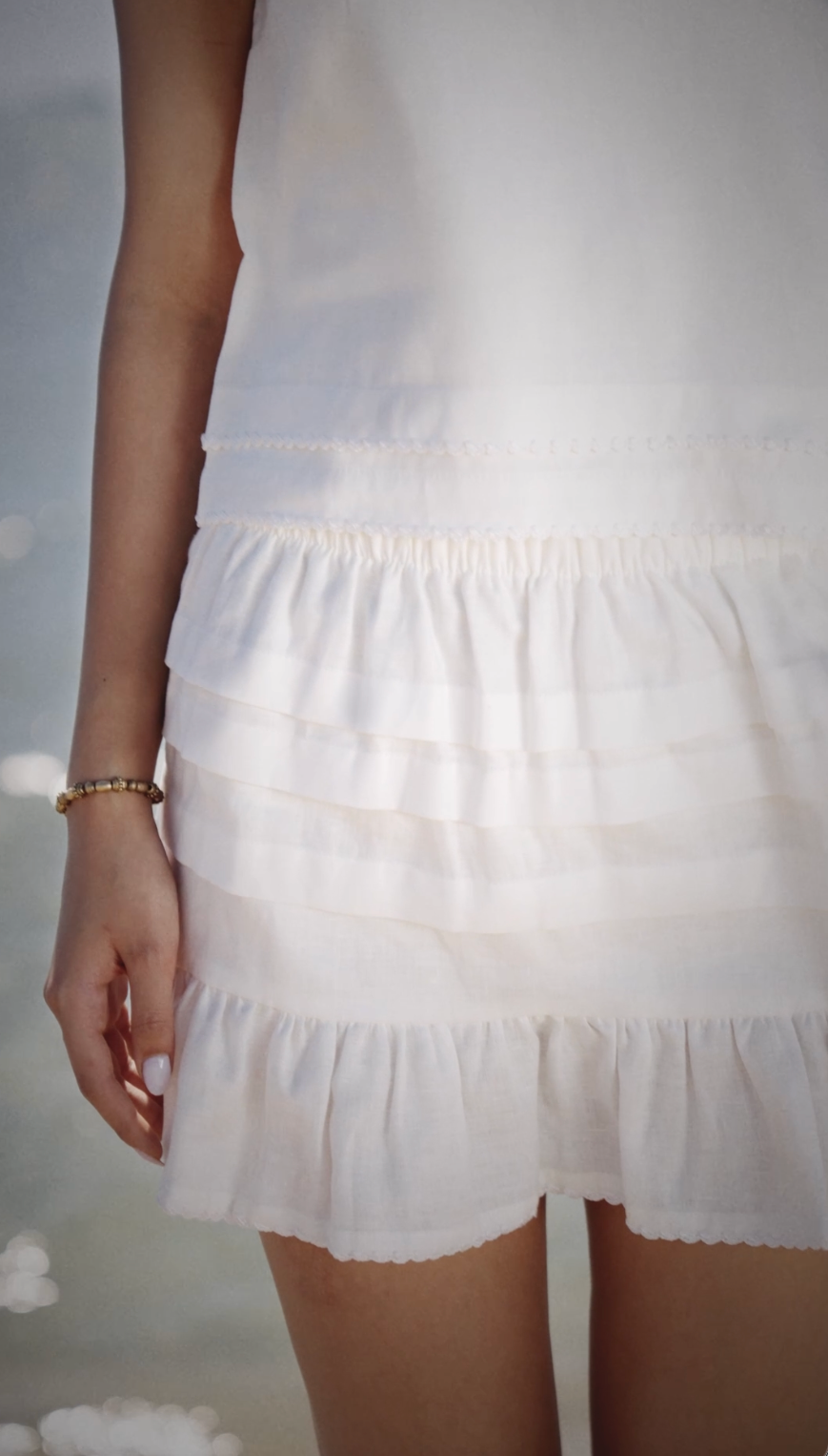 Leia Cream Linen Skirt